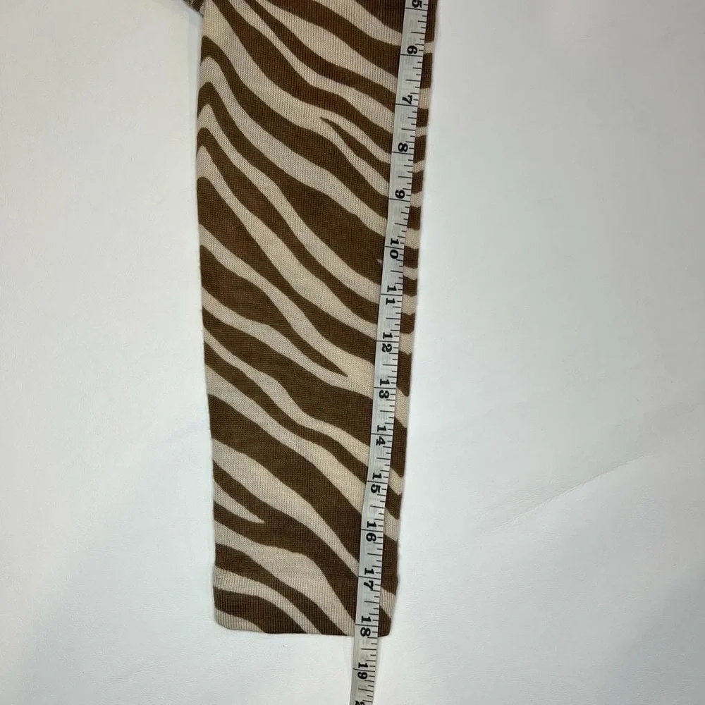 J.CREW COLLECTION 100% MERINO WOOL Zebra‎ Print 3/4 Sleeve Knit Mini Dress SMALL